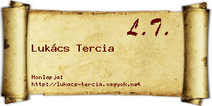 Lukács Tercia névjegykártya